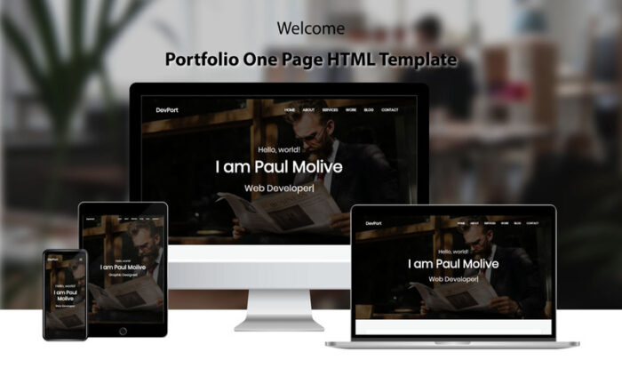 DevPort - Template Halaman Arahan Portofolio - Fitur Gambar 1