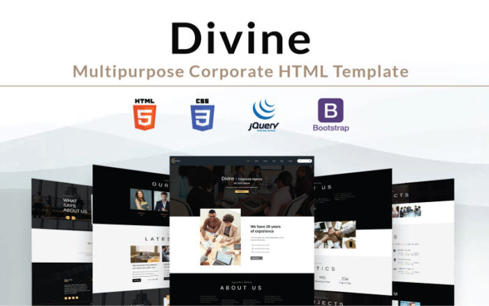 Divine - Template Situs Web HTML Perusahaan Serbaguna - Fitur Gambar 1