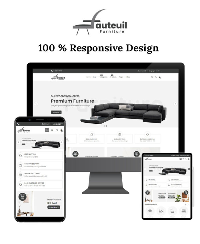 Fauteuil Web - Template HTML yang Intuitif dan Responsif untuk E-dagang Furnitur - Fitur Gambar 1