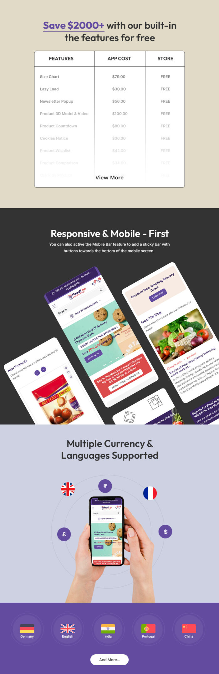 Foodigo - Tema Responsif Shopify 2.0 Serbaguna Toko Organik & Grosir - Fitur Gambar 2