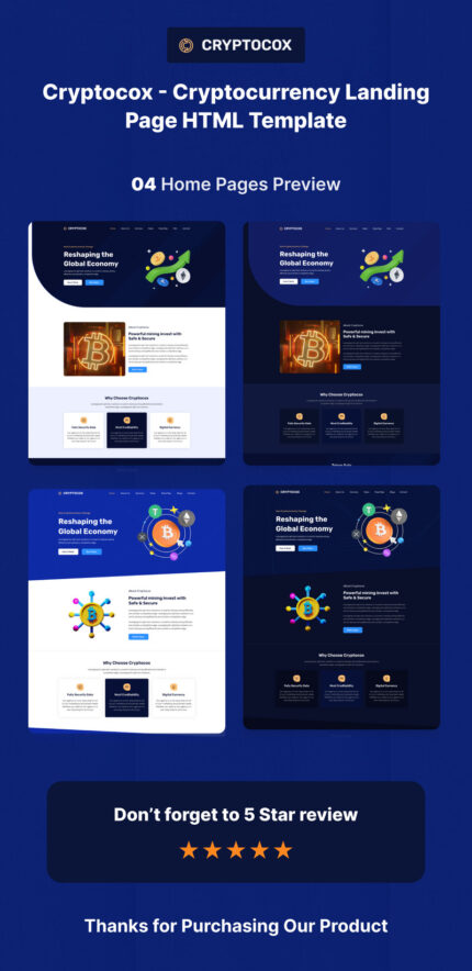 Cryptocox - Template Halaman HTML Mata Uang Kripto - Fitur Gambar 1