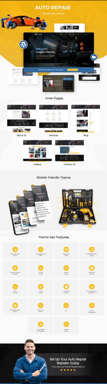 Tema WordPress Perbaikan Mobil - Fitur Gambar 1