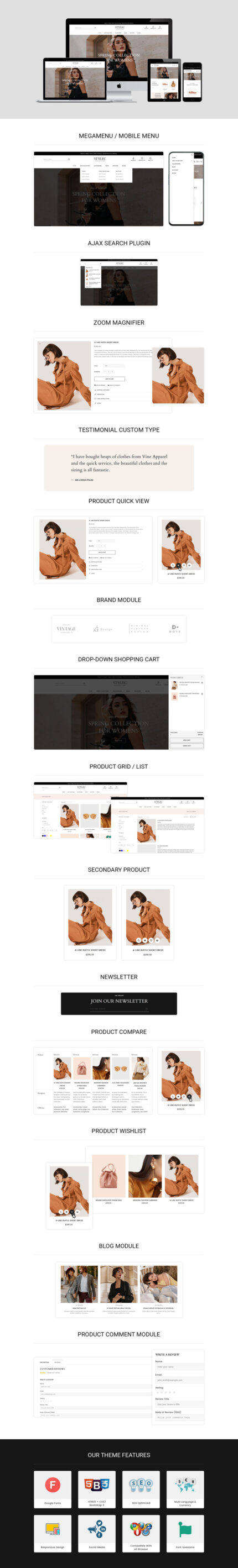 Stylec - Tema Shopify Responsif Fashion - Fitur Gambar 1