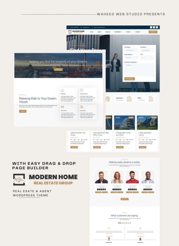 Tema WordPress Modern Home - Agen & Layanan Real Estat - Fitur Gambar 1