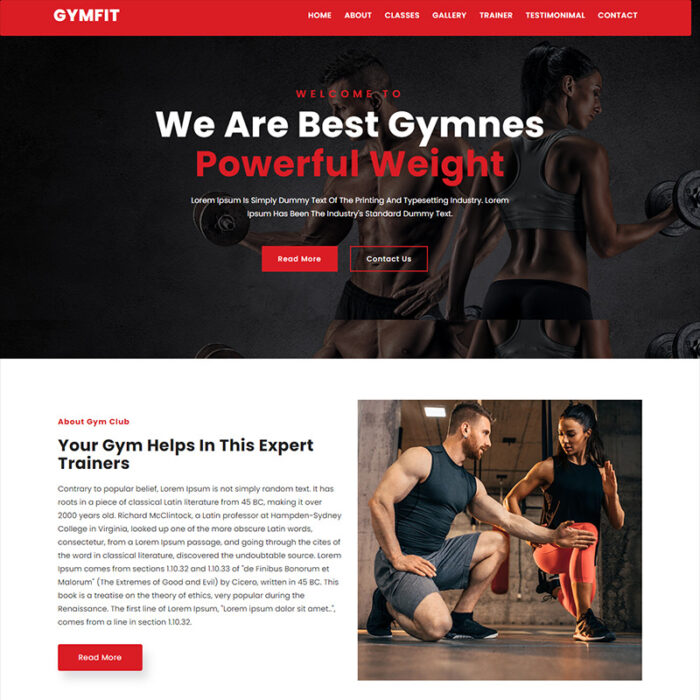 Template HTML5 Situs Web Gymfit Gym & Fitness - Fitur Gambar 1