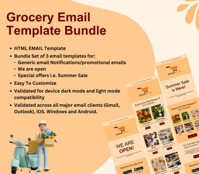 Template Email HTML Belanjaan – Sempurna untuk Toko Kelontong dan Supermarket - Fitur Gambar 1