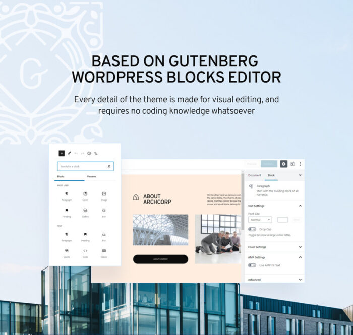 ArchCorp - Template Konstruksi Arsitektur untuk Gutenberg - Fitur Gambar 2