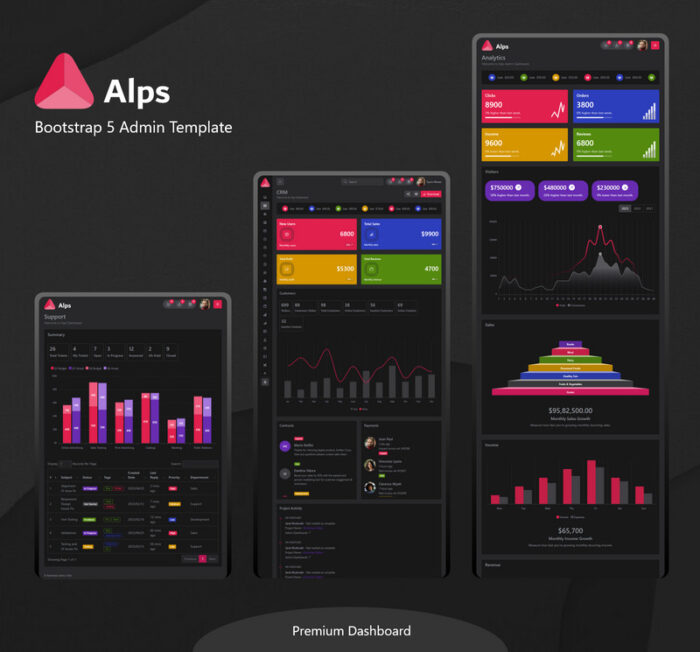 Alps - Template Admin Bootstrap 5 Dark - Fitur Gambar 1