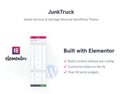 JunkTruck - Tema WordPress Layanan Limbah & Pembuangan Sampah - Fitur Gambar 1