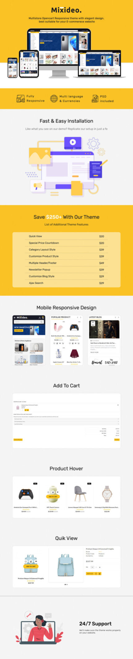 Mixideo - Tema OpenCart Modular Serbaguna - Fitur Gambar 1