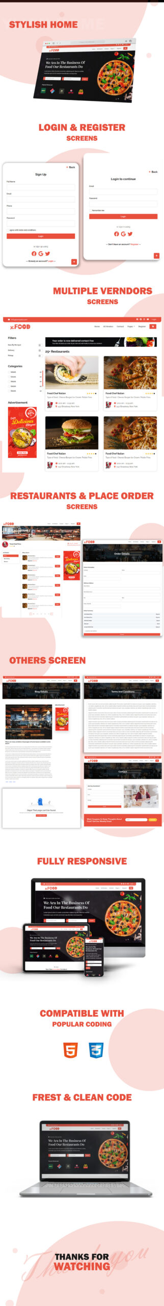 XFood - Template HTML Pengiriman Makanan Online - Fitur Gambar 1