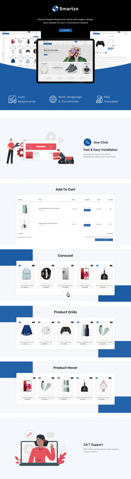 Smartzo - Template Shopify Multiguna Premium - Fitur Gambar 1