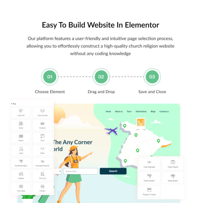 Tourvel - Travel & Tour Clean Elegant Elementor Kit Templates - Fitur Gambar 3