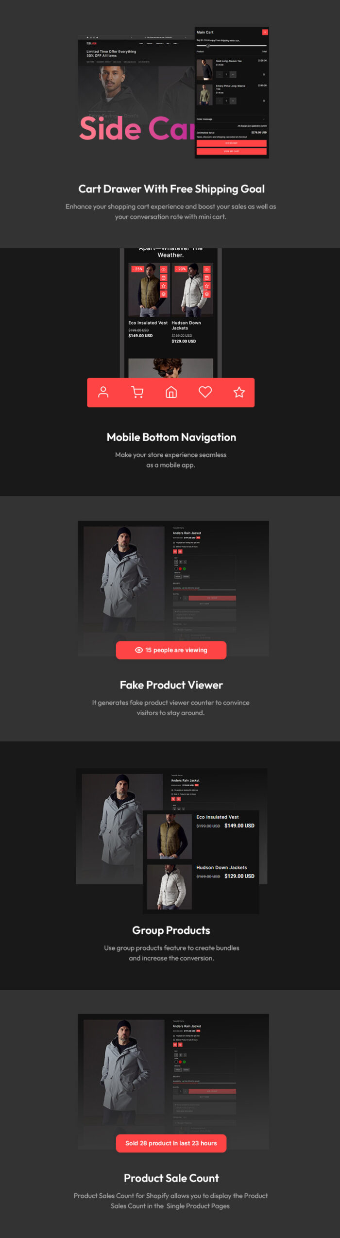 TeesSilk - Toko Mode Cetak Kaos Tema Responsif Shopify 2.0 Serbaguna - Fitur Gambar 4