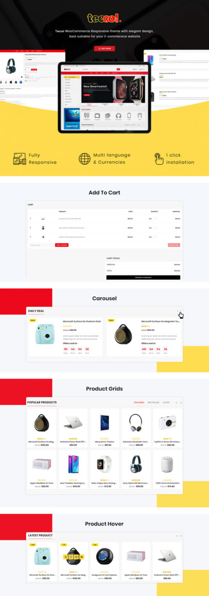 Teccol - Tema WordPress WooCommerce Responsif - Fitur Gambar 1