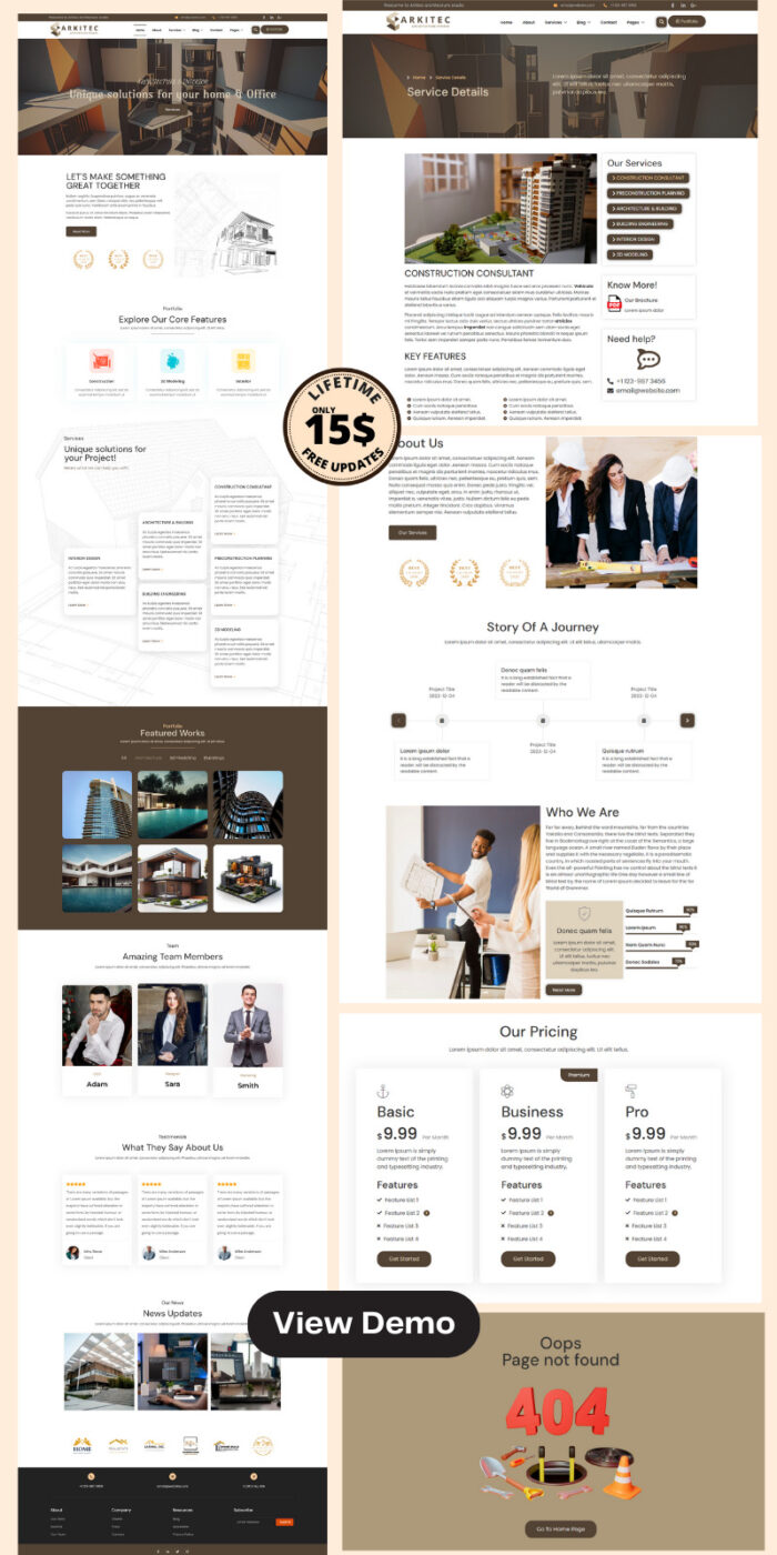 ARKITEC - Kit Template WordPress Elementor Desain Interior, Konstruksi & Arsitektur - Fitur Gambar 2