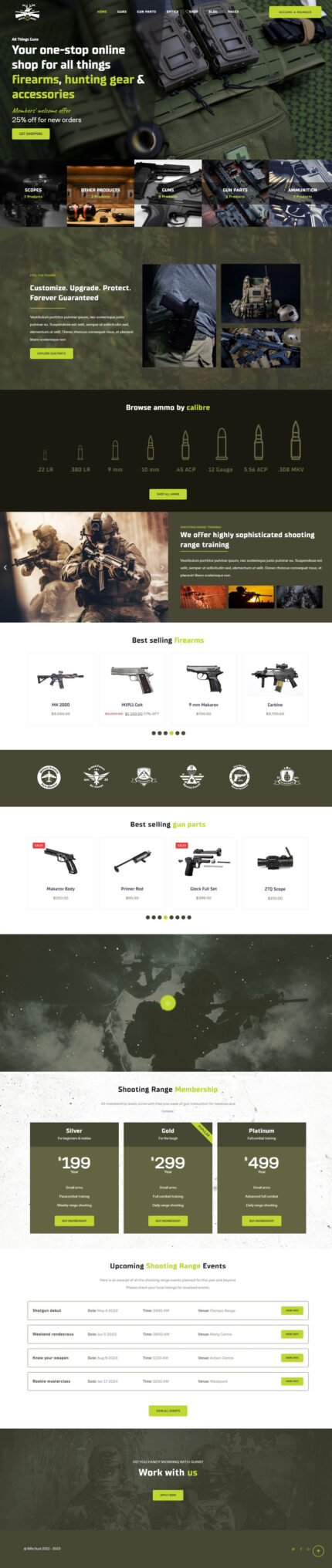 Tema WordPress Woocommerce Rifle Hunt Gun Shop - Fitur Gambar 1