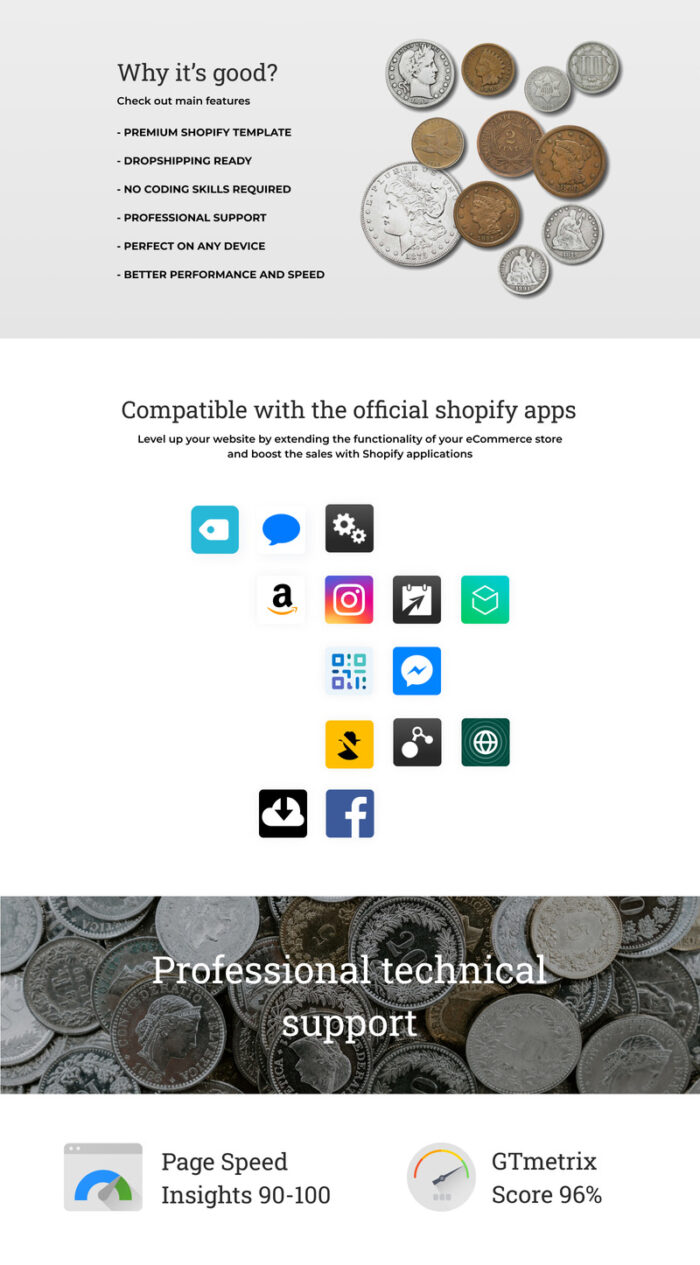 CoinsStore - Tema Shopify 2.0 Koin & Perlengkapan Koleksi - Fitur Gambar 2