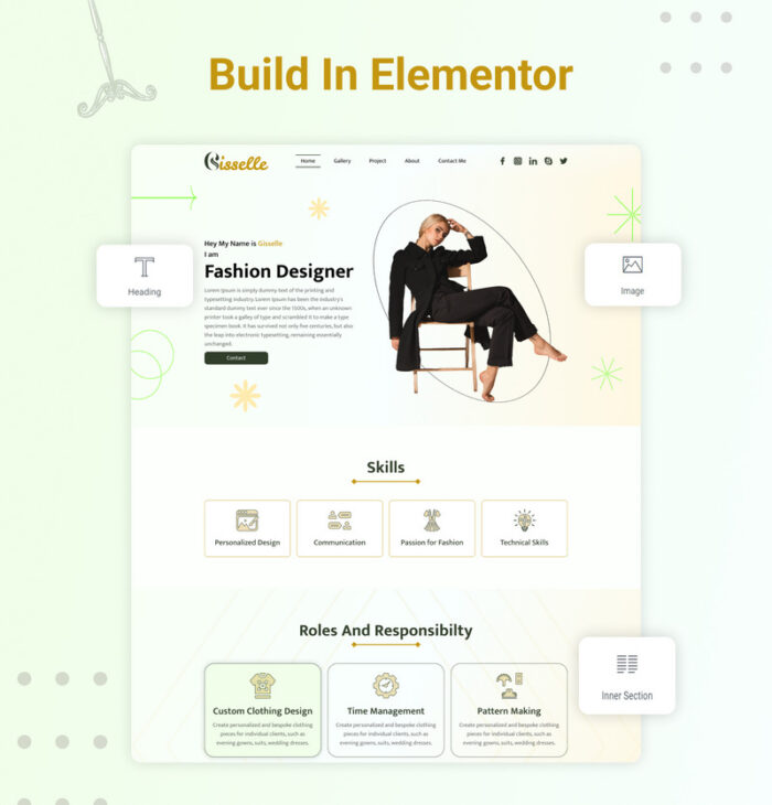 Gisselle - Portofolio Desainer Mode Kit Elementor - Fitur Gambar 7