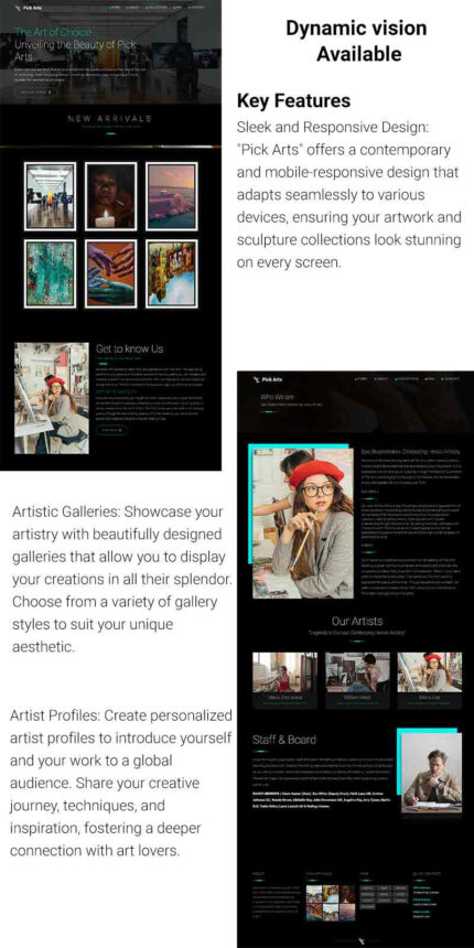 Pick Arts - Koleksi Seniman dan Patung Template HTML5 - Fitur Gambar 1