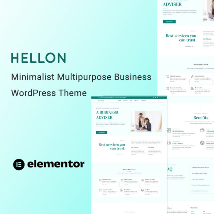 Hellon - Tema WordPress Bisnis Serbaguna Minimalis yang Sepenuhnya Responsif - Fitur Gambar 1