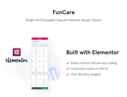 FunCare - Tema Desain Situs Web Penitipan Anak yang Cerah dan Menyenangkan Tema WordPress - Fitur Gambar 1