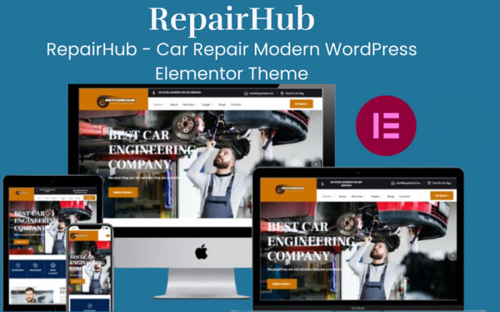 RepairHub - Tema WordPress Elementor Modern untuk Perbaikan Mobil - Fitur Gambar 1