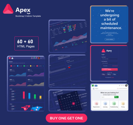 Apex - Bootstrap 5 Admin Dashboard - Fitur Gambar 1