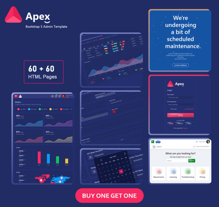 Apex - Bootstrap 5 Admin Dashboard - Fitur Gambar 1