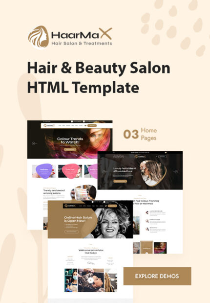 HaarMax - Salon Rambut Pangkas Rambut Penata Rambut Kecantikan Tata Rias HTML Template - Fitur Gambar 1