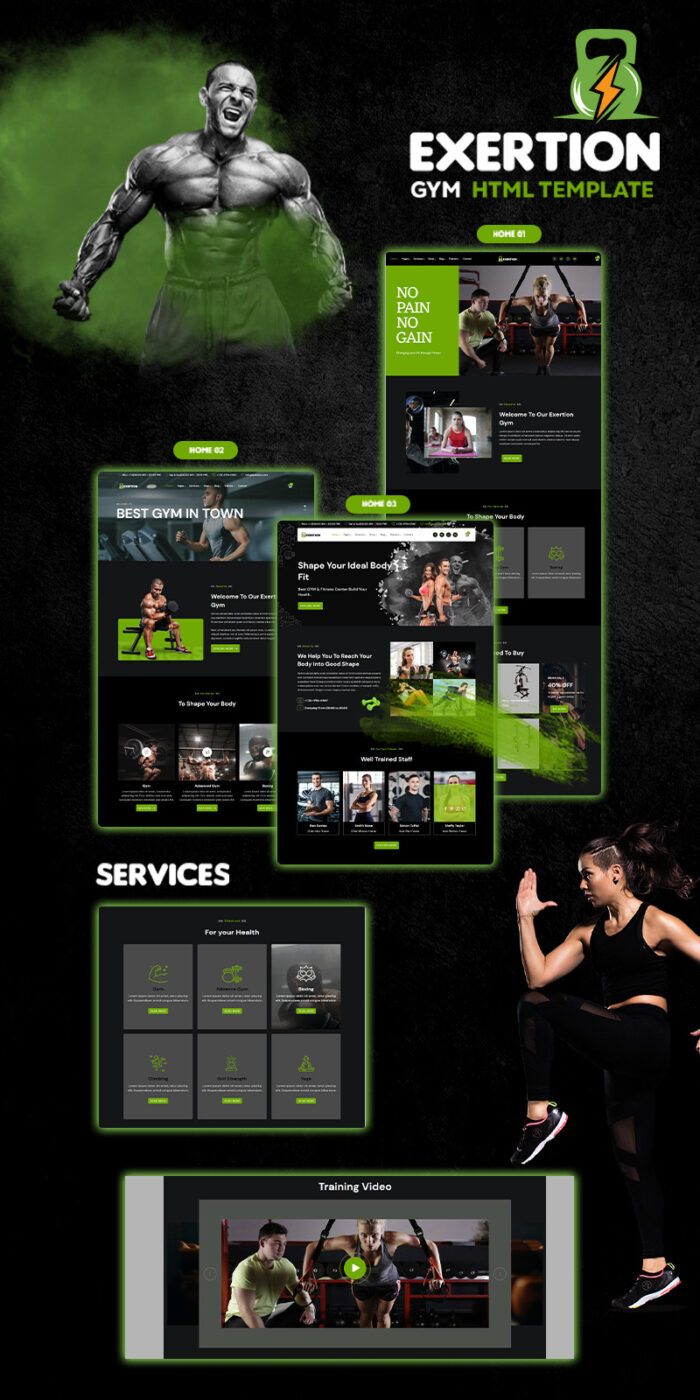 Exertion– Template HTML Gym - Fitur Gambar 1