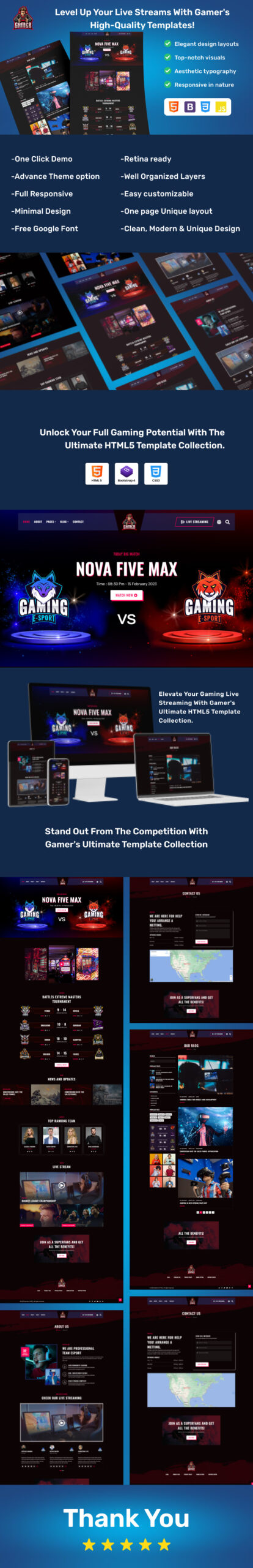 Gamer - Template HTML5 eSports dan Gaming - Fitur Gambar 1