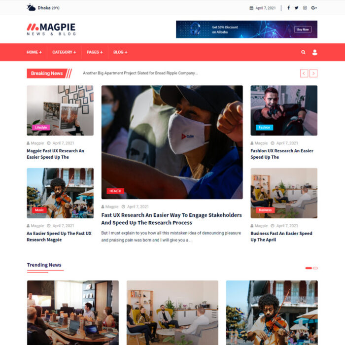 Magpie - Template HTML Koran - Fitur Gambar 1