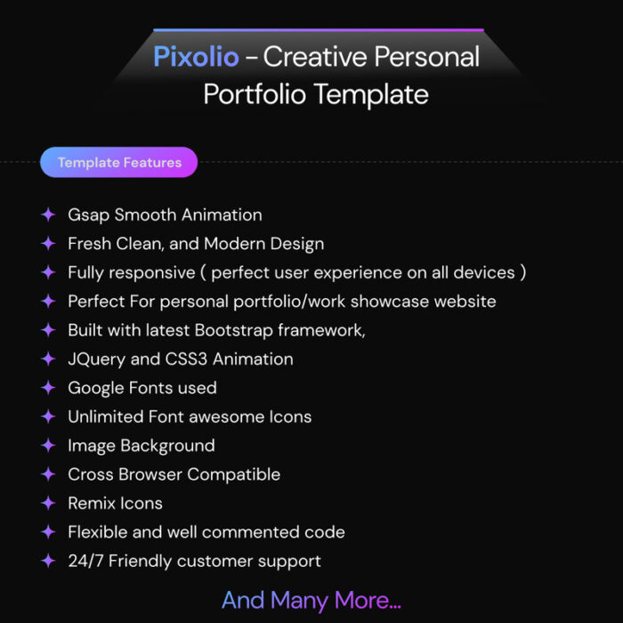 Pixolio - Template Portofolio Pribadi Kreatif - Fitur Gambar 1