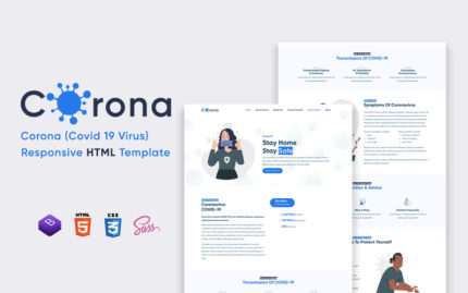 Template HTML Responsif Corona - Covid 19 - Fitur Gambar 1