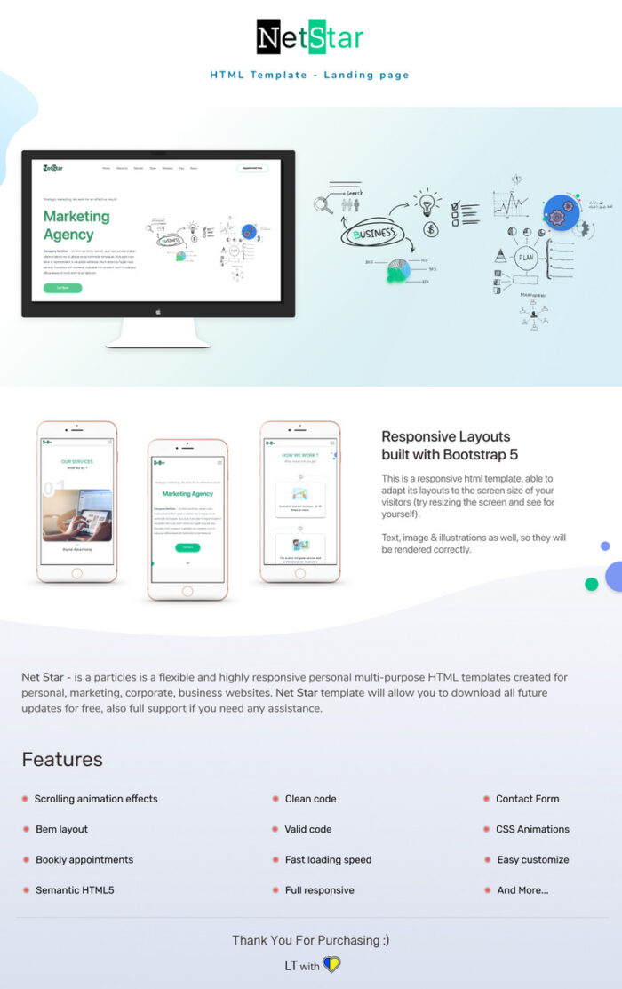 NetStar | Template HTML Landing Page Agensi Pemasaran - Fitur Gambar 1
