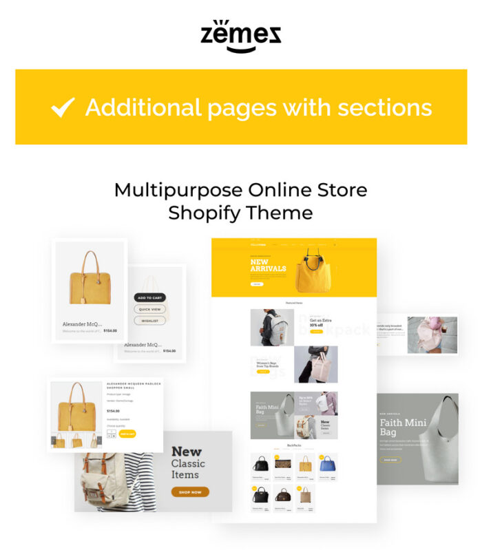 YellowBag - Tema Shopify Responsif Tas Tangan - Fitur Gambar 1