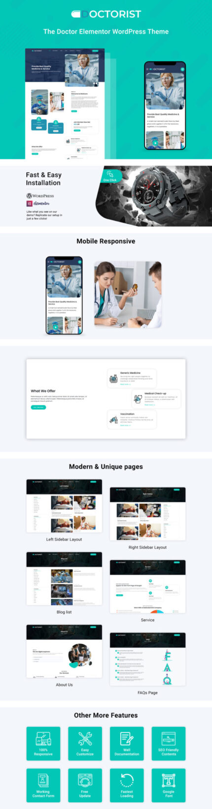 Doctorist - Tema WordPress Medis Dokter Serbaguna - Fitur Gambar 1