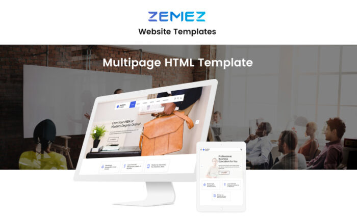 Sekolah Bisnis - Template Situs Web HTML Multihalaman E-learning - Fitur Gambar 1