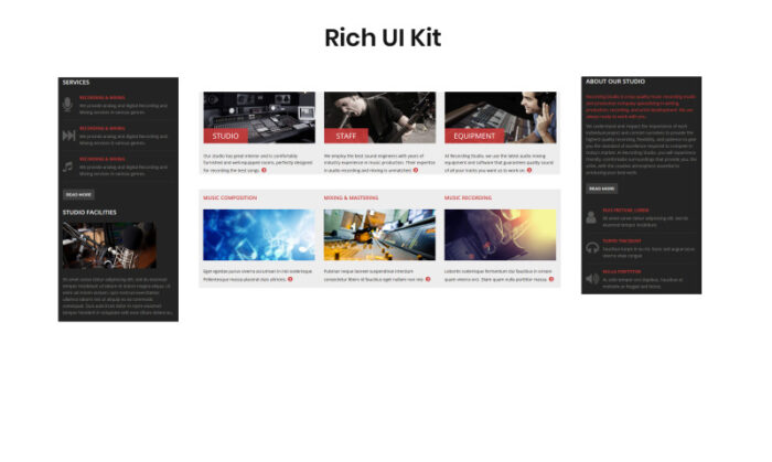 Studio Rekaman - Template Situs Web HTML Responsif Minimal Musik - Fitur Gambar 2