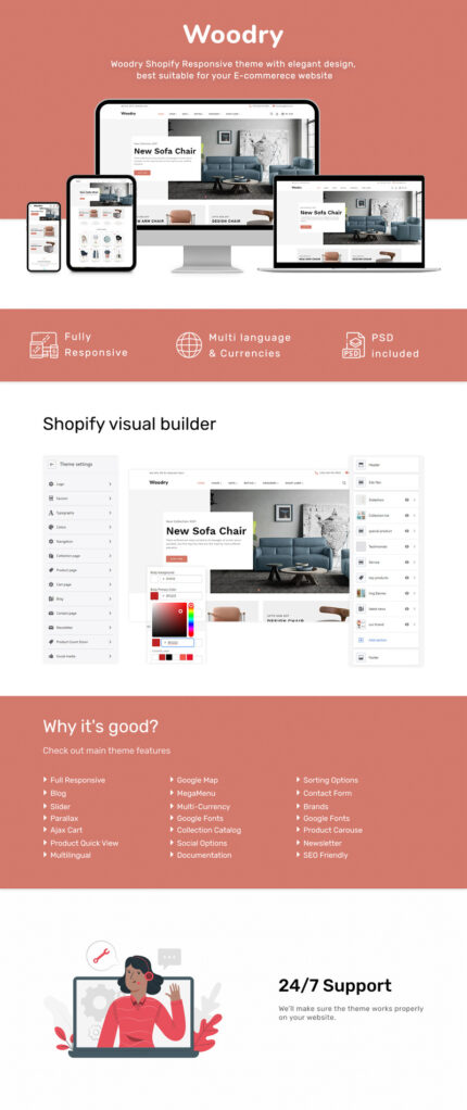 Woodry - Template Shopify untuk Furnitur & Interior Serbaguna - Fitur Gambar 1