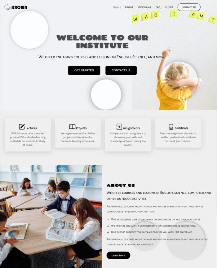 Krown MultiPurpose- Landing Page Template - Paket 4 template 2 unik dan 2 varian warna - Fitur Gambar 8