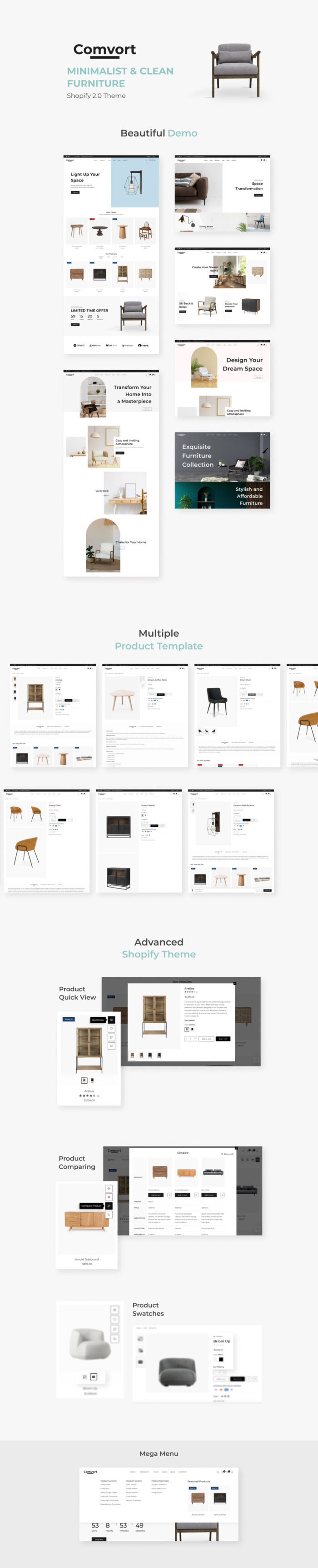 Comvort - Tema Shopify untuk Furnitur - Fitur Gambar 1