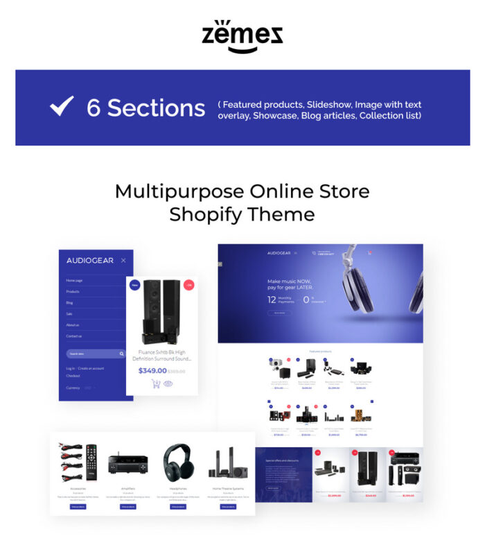 Tema Audio Gear eCommerce Shopify - Fitur Gambar 1