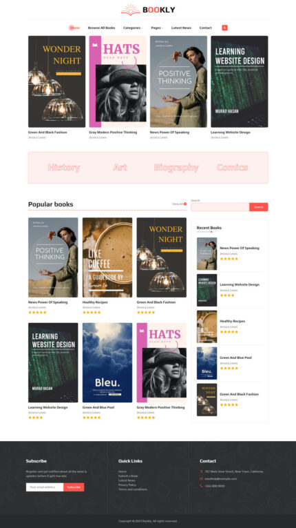 Bookly - Tema WordPress Ulasan Buku - Fitur Gambar 1