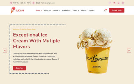 Glaciajo - Toko Es Krim dan Makanan Online Tema eCommerce, WooCommerce dan WordPress - Fitur Gambar 1