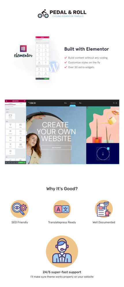 Pedal & Roll - Template Elementor WooCommerce Bersepeda - Fitur Gambar 1