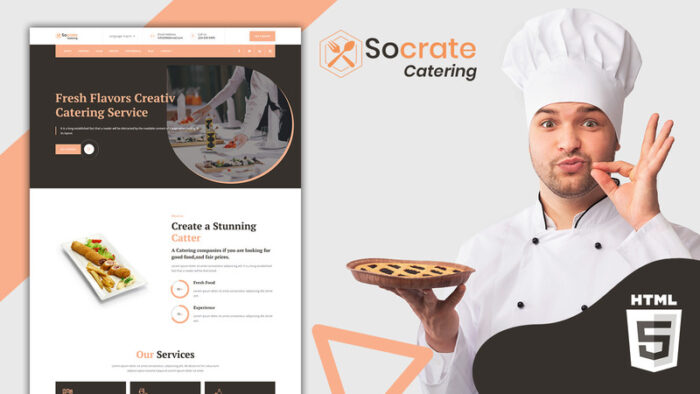 Template Halaman Arahan Katering Restoran Makanan Socrate - Fitur Gambar 1