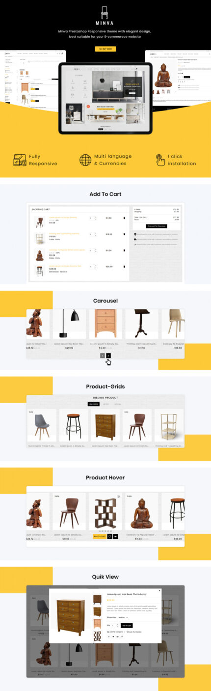 Minva - Template PrestaShop Furnitur - Fitur Gambar 1