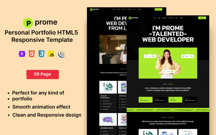 Prome - Template Portofolio Pribadi HTML5 Responsif - Fitur Gambar 1